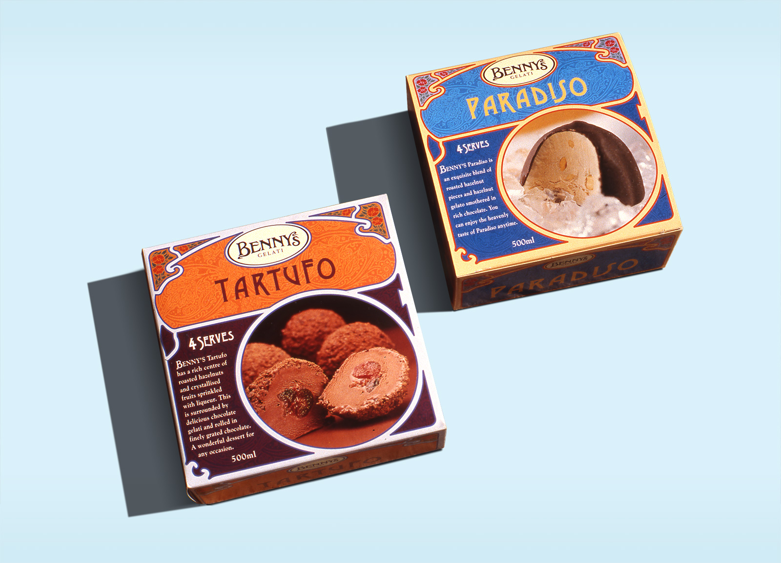 Bennys Gelati pack design