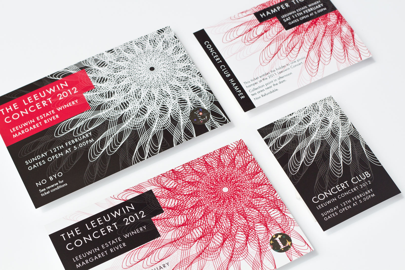 2012 Leeuwin concert identity and ticket design