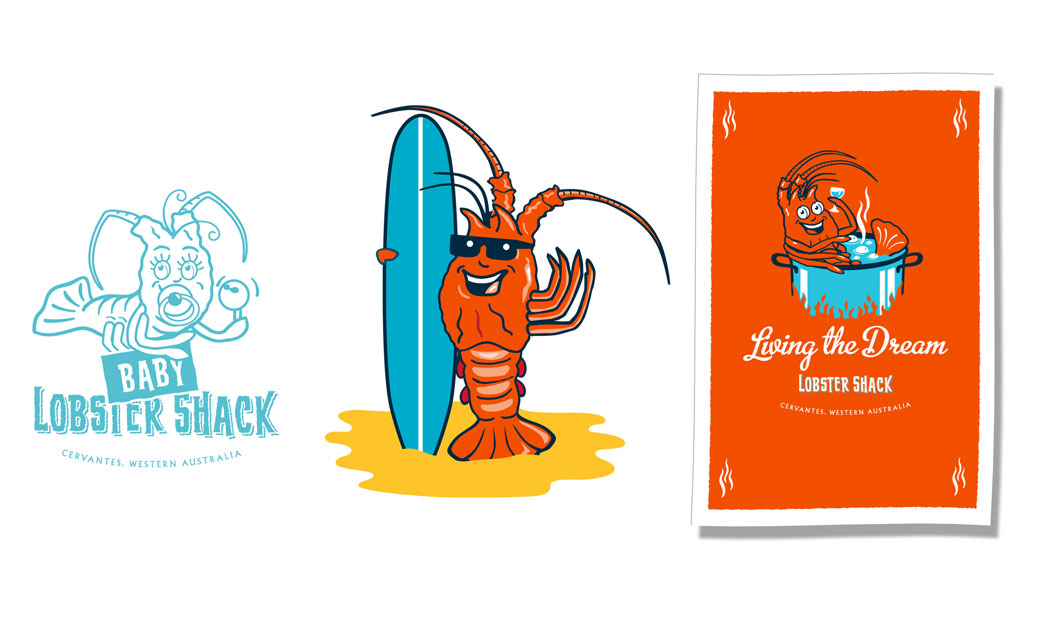 Lobstershack merchandise lobster character graphics