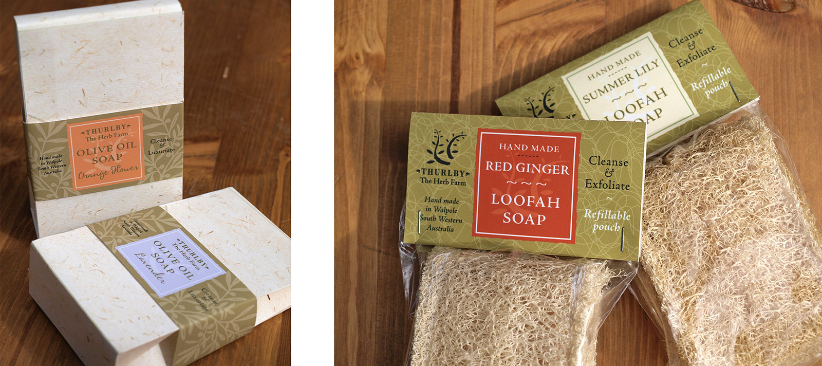 Thurlby Soap and Loofah packaging design